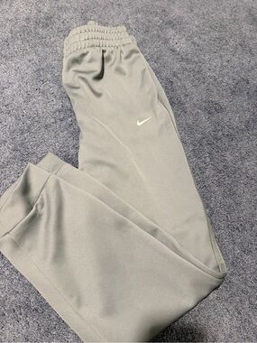 Nike Kids Gray Athletic Joggers with White Swoosh
